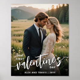 写真パーソナライズされたFirst Valentineモダン's day ポスター
