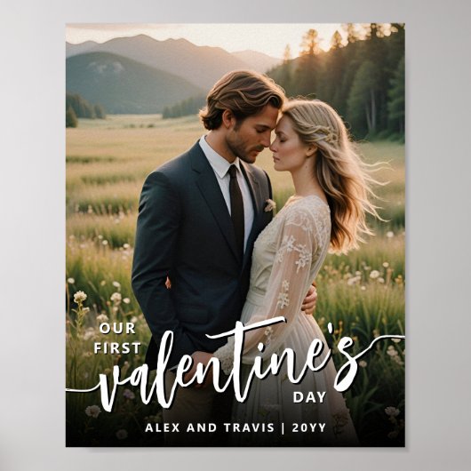 写真パーソナライズされたFirst Valentineモダン's day ポスター (正面)