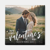 写真パーソナライズされたFirst Valentineモダン's day マグネット (正面)