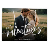写真パーソナライズされたFirst Valentineモダン's day ラージペーパーバッグ (裏面)