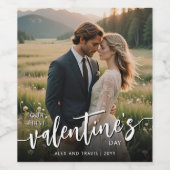 写真パーソナライズされたFirst Valentineモダン's day ワインラベル (シングルラベル)