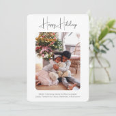 写真パーソナライズされたHappy Holidaysクリスマス シーズンカード (スタンド正面)