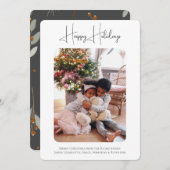 写真パーソナライズされたHappy Holidaysクリスマス シーズンカード (正面/裏面)