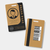 写真パーソナライズされたIDとQRコードでパスを押す バッジ (正面＆裏面)