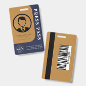 写真パーソナライズされたIDとQRコードでパスを押す バッジ (正面＆裏面)