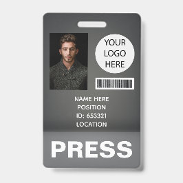 写真パーソナライズされたIDロゴジャーナリストPress Pass バッジ