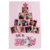 写真パーソナライズされたLet it Snow Holiday ミディアムペーパーバッグ (裏面)