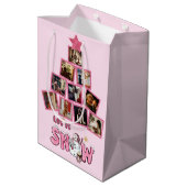 写真パーソナライズされたLet it Snow Holiday ミディアムペーパーバッグ (裏面アングル)