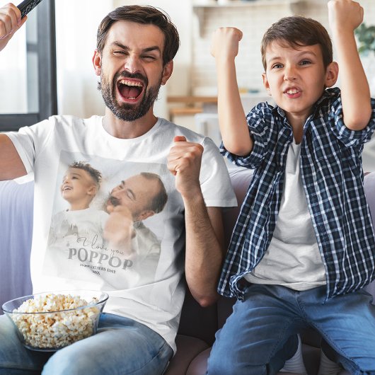 写真パーソナライズされたPOPPOP Faters Day Tシャツ