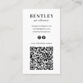 写真パーソナライズされたQRコードSNSモノグラム 名刺 (裏面)