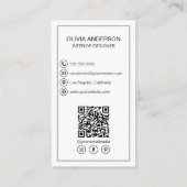 写真パーソナライズされたQRソーシャルメディアプロフェッショナル 名刺 (裏面)