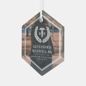 写真パーソナライズされたRN看護学校卒業 ガラスオーナメント (正面左)