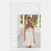 写真パーソナライズされたSweet 16 Welcome アクリルサイン (正面)
