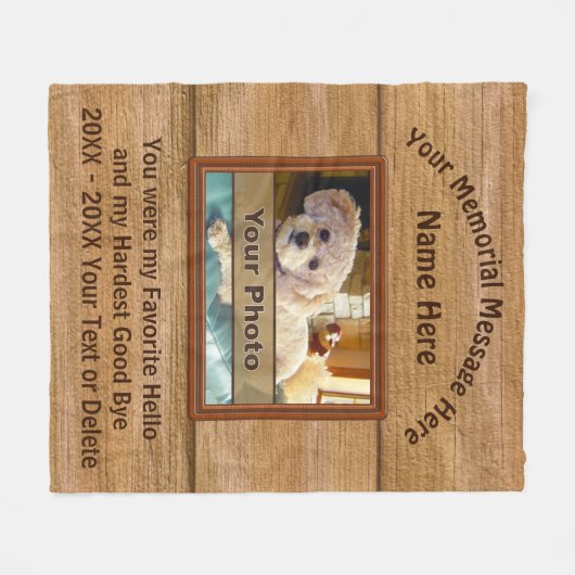 写真パーソナライズでユニークなペット記念物のギフト フリースブランケット (正面(横))