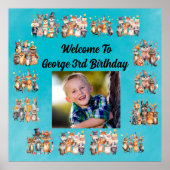 写真パーティー動物テーマ子供の誕生日パーティー ポスター (正面)