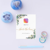 写真パーティーInstagramハッシュタグユーカリ緑 チラシ (シングル)