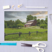 写真パーフェクトバーンが夏の牧草地に眠る 薄葉紙 (クラフト)