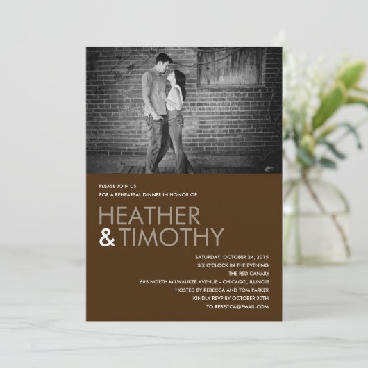 写真パーフェクトリハーサルディナー/シャワー招待状 招待状 (スタンド正面)