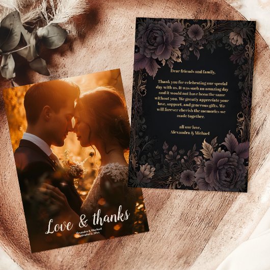 写真ビクトリアン王室のゴシ結婚ック サンキューカード