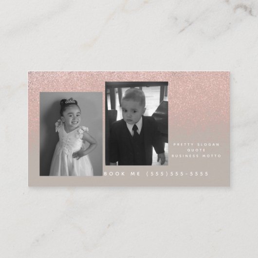 写真ビジネスグラデーショングリッターあなたのロゴ  名刺