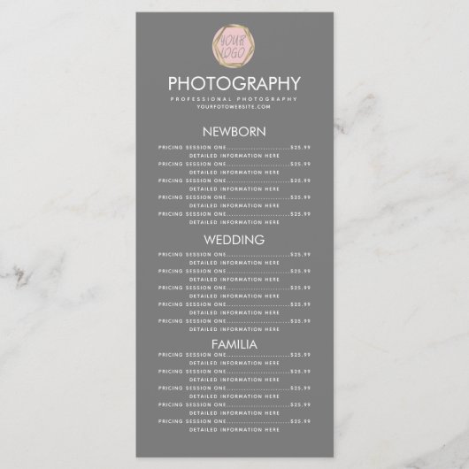 写真ビジネスロゴのグレーメニュー メニュー (正面)