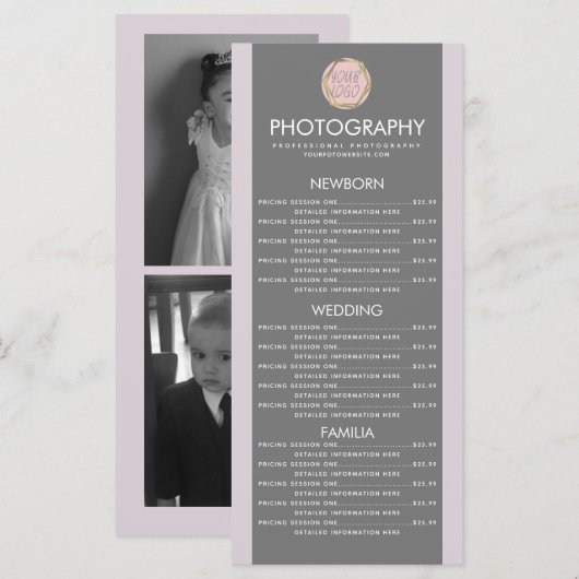 写真ビジネスロゴアーストーンメニュー メニュー (正面/裏面)