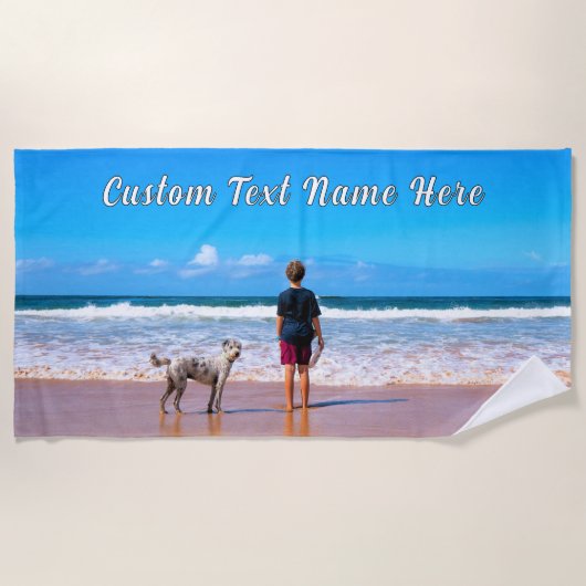 写真ビーチタオルカスタム文字名 ビーチタオル (正面)