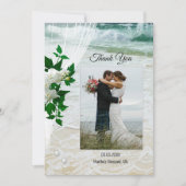 写真ビーチ結婚レースサンキューカード サンキューカード (正面)