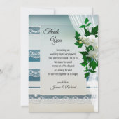 写真ビーチ結婚レースサンキューカード サンキューカード (裏面)