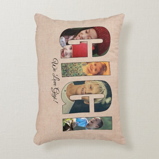 写真ピローGIGI、画像の追加、背面のメッセージ アクセントクッション (正面(垂直))