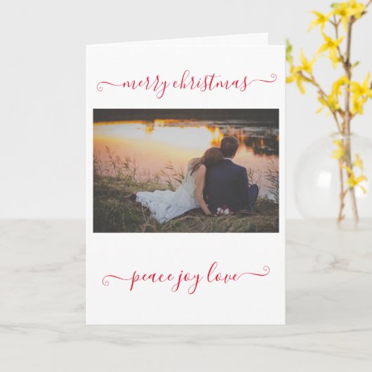 写真ピースジョイ愛メリークリスマスカード カード (黄色い花)