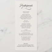 写真ファンシー結婚式の日プログラムのスクリプト プログラム (裏面)