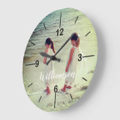 写真フィルター効果のパーソナライズな写真の時計 ラージ壁時計 (傾斜)