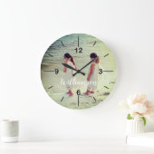 写真フィルター効果のパーソナライズな写真の時計 ラージ壁時計 (ホーム)