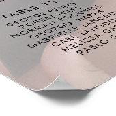 写真フェイクVellumエレガントな結婚式の座席表 ポスター (角)