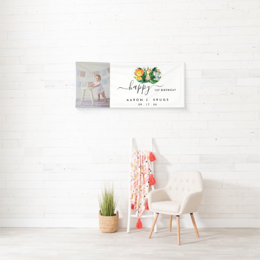 写真フォトサファリファースト誕生日バンデロール 横断幕 (インサイチュ)