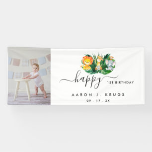 写真フォトサファリファースト誕生日バンデロール 横断幕