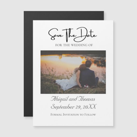 写真フォーマルエレガントトレンディー日付の保存 (正面/裏面)