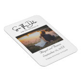 写真フォーマルエレガントトレンディー日付の保存 マグネット (右側)