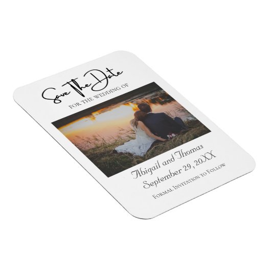 写真フォーマルエレガントトレンディー日付の保存 マグネット (右側)