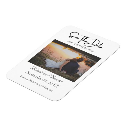 写真フォーマルエレガントトレンディー日付の保存 マグネット (左側)