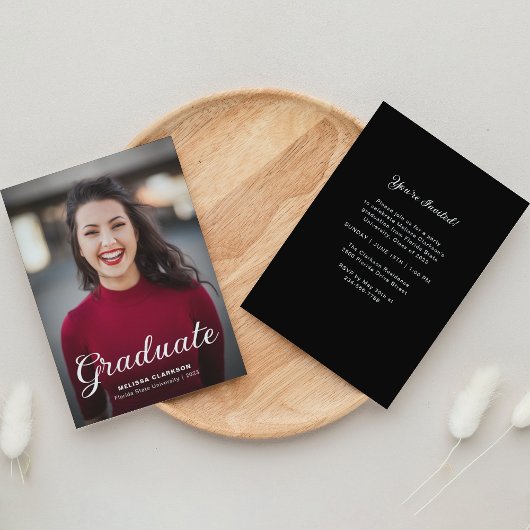 写真フォーマルエレガント卒業党招待状 案内状