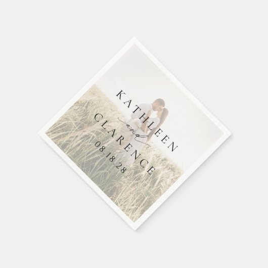 写真フォーマル伝統的クラシックエレガントウェディング スタンダードカクテルナプキン (角)