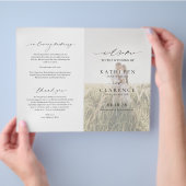 写真フォーマル伝統的結婚式 プログラム チラシ (手)