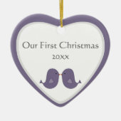 写真フレームの仲の良い恋人同士の記念品のオーナメント セラミックオーナメント (正面)