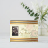 写真フレームの告別式のヴィンテージの花束 案内状 (スタンド正面)