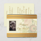 写真フレームの告別式のヴィンテージの花束 案内状 (正面/裏面)