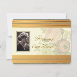 写真フレームの告別式のヴィンテージの花束 案内状