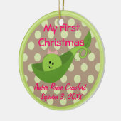 写真フレームの女の赤ちゃんの第1クリスマスのオーナメント セラミックオーナメント (左)