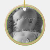 写真フレームの女の赤ちゃんの第1クリスマスのオーナメント セラミックオーナメント (裏面)